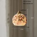 Mosaic floral & conch glass led pendant light dining room