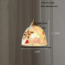 Mosaic floral & conch glass led pendant light dining room