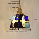 Mosaic floral & conch glass led pendant light dining room