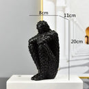 Mosaic golden man thinker abstract statues living room decor