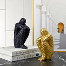 Mosaic golden man thinker abstract statues living room decor