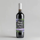 Mother's Day Purple Flowers Wine Label