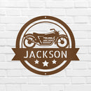 Custom Metal Wall Art - Personalized Motorcycle Name Monogram Sign