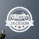 Custom Metal Wall Art - Personalized Motorcycle Name Monogram Sign