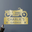 Custom Metal Wall Art - Personalized Biker Garage Name Plaque