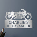 Custom Metal Wall Art - Personalized Biker Garage Name Plaque