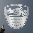 Custom Metal Wall Art - Personalized Biker Garage Name Plaque