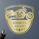 Custom Metal Wall Art - Personalized Biker Garage Name Plaque