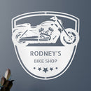 Custom Metal Wall Art - Personalized Biker Garage Name Plaque