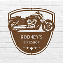 Custom Metal Wall Art - Personalized Biker Garage Name Plaque