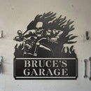 Custom Metal Wall Art - Personalized Demon Motorcycle Sign