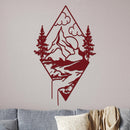 Mountain Landscape in a Diamond Sign