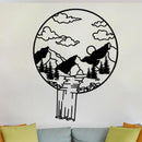 Mountain Landscape in Circle Sign