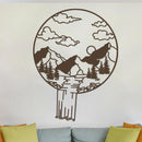 Mountain Landscape in Circle Sign