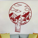 Mountain Landscape in Circle Sign