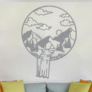 Mountain Landscape in Circle Sign