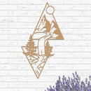 Mountain Landscape in Triangles Sign