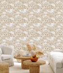 Modish Gold Flowers Wallpaper