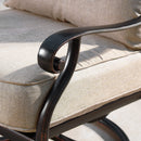 Aluminum 48-in Rectangular Patio Fire Table and Swivel Rocker Set