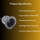 MR-16 Well Light Fixture Body with Socket and Cord
