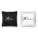 Mr and Mrs Black and White Cushion