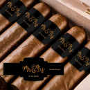 Mr Mrs Gold Glitter Wedding Cigar Bands