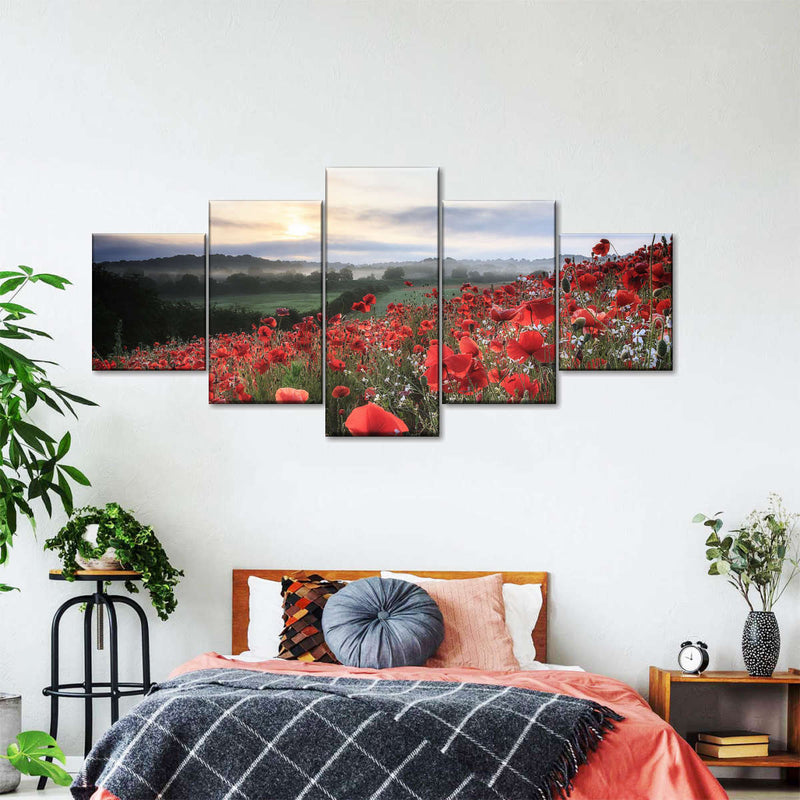 Field Of Red Poppies Wall Art