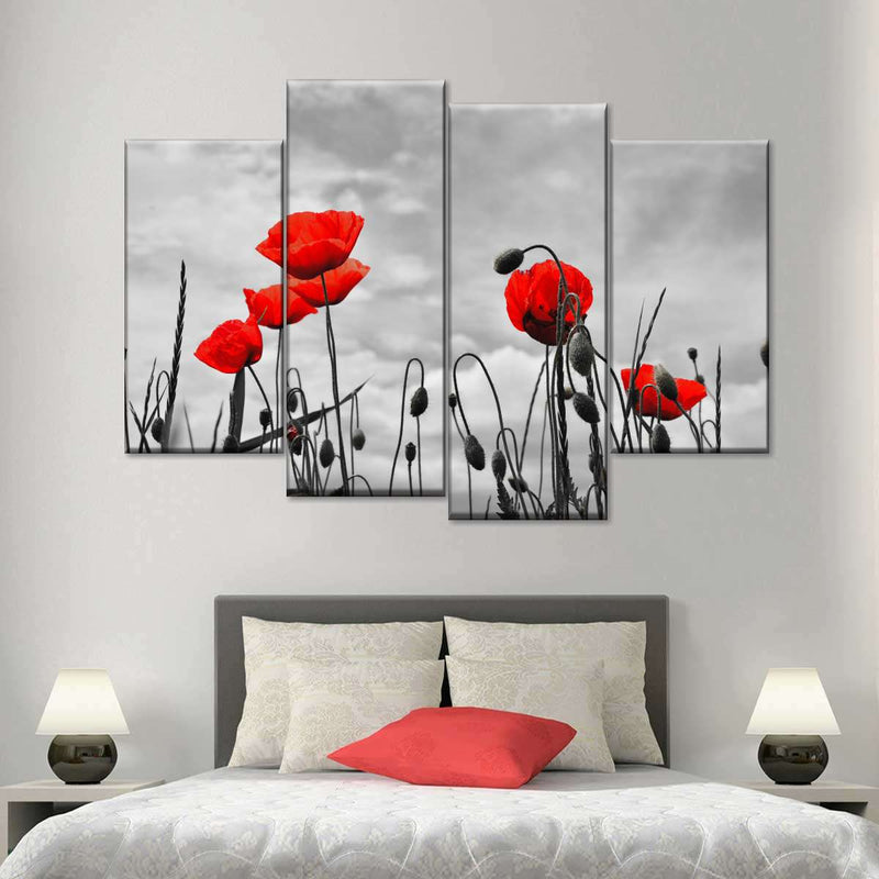 Pop Red Poppies Wall Art