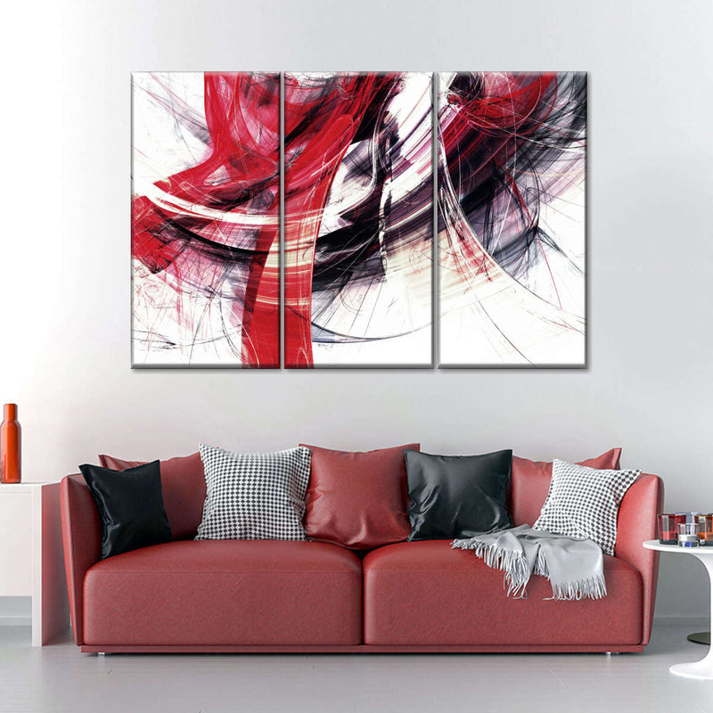 Red Motion Abstract Wall Art