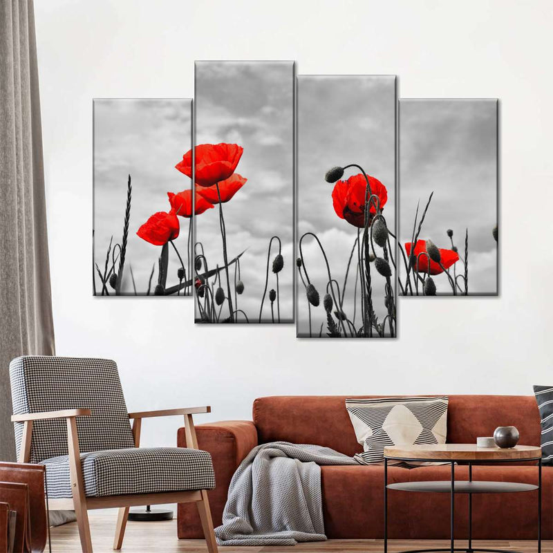 Pop Red Poppies Wall Art