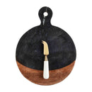 Mud Pie Black Marble And Wood Board Set - Final Sale