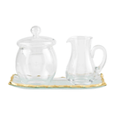 Mud Pie Gold Edge Glass Cream And Sugar Set