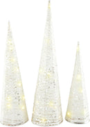 Mud Pie White Glitter Light-Up Tree Set