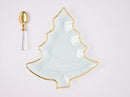 Mud Pie Gold Edge Glass Tree Platter