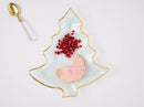 Mud Pie Gold Edge Glass Tree Platter