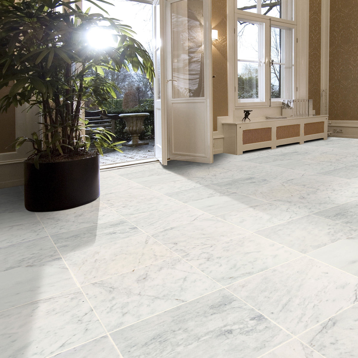Mugla White Marble Tiles Polished Floor and Wall Tile, image size:1200x1200