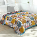 Multicolor boho printed cotton blanket bedroom cat pattern bed throw