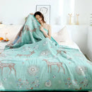 Multicolor boho printed cotton blanket bedroom cat pattern bed throw