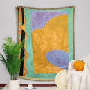 Multicolor patchwork striped jacquard tapestry blanket living room throw