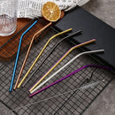Multicolor stainless steel reusable straws kitchen dining set