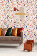 Multicolored Hand Drawn Light Flowers Wallpaper