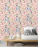 Multicolored Hand Drawn Light Flowers Wallpaper