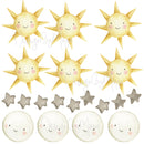 Watercolor Decals Sun & Clouds - Fabric Nursery Wall Art