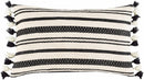 Munden Black White Striped Lumbar Pillow - Clearance