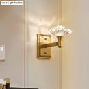 Mussel brass crystal wall mounted lamp bedroom wall sconce
