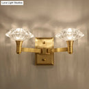 Mussel brass crystal wall mounted lamp bedroom wall sconce
