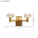 Mussel brass crystal wall mounted lamp bedroom wall sconce