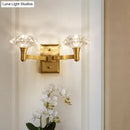 Mussel brass crystal wall mounted lamp bedroom wall sconce