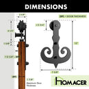 Non-Bypass Sliding Barn Door Hardware Kit - Mustache Design Roller