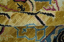 Mustard and Teal Transitional Dragon Oushak 8x10 hand knotted wool area rug